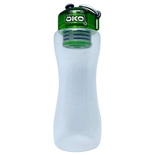 OKO H2O Advanced Filtration Medium (650 ml) Water Bottle with Level 2 Filter, Moss