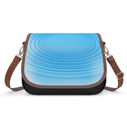 Sac à bandoulière en cuir bleu pour femme sacoche chic imperméable