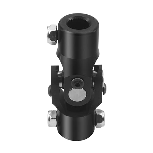 BUYMACHINERYPARTS 3/4" Round x 5/8-36 Spline Black Steering Universal Joint Single U Joint Shaft