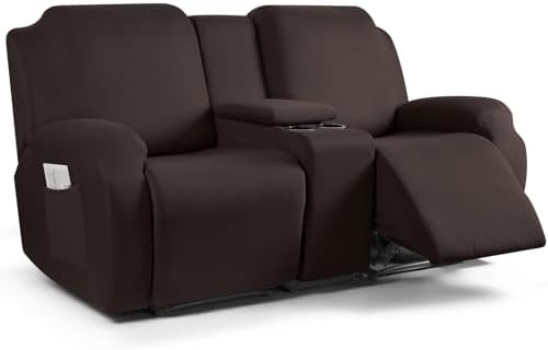 TAOCOCO Reclining Loveseat with Middle Console Slipcover, 4 Piece...