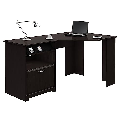 Bush Furniture Cabot 60W Corner Desk, Espresso Oak