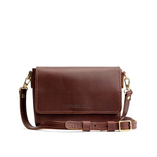 Portland Leather Goods Metro Mini Crossbody Bag for Women – Handmade from the Finest Full-Grain Hides – Cognac