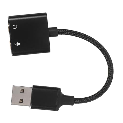 Kisangel Adaptador de Tarjeta de Sonido Externa USB con Entrada de Audio Convertidor de Interfaz para PC Portátil y Dispositivos Móviles Diseño Plug-and-Play sin Instalación de