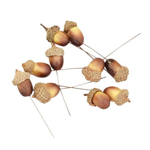 RORPOIR DIY Acorn Decor 10pcs Artificial Acorn Nuts Faux Nuts for Christmas Kitchen Garden Decor