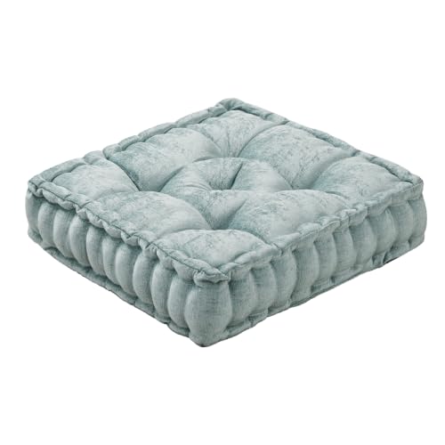 Intelligent Design Floor Pillow, Large Cushion for Meditation, 20x20 Aqua