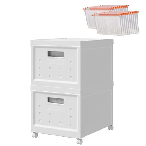 Stackable Rolling File Boxes with Lids (2-Pack)