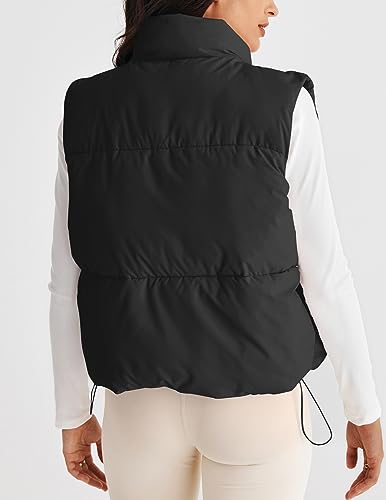 MEROKEETY Womens Puffer Vest Stand Collar Zip Up Sleeveless Padded Gilet Coat with Pockets3