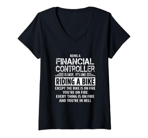 Mujer Camiseta Controlador Financiero Camiseta Cuello V