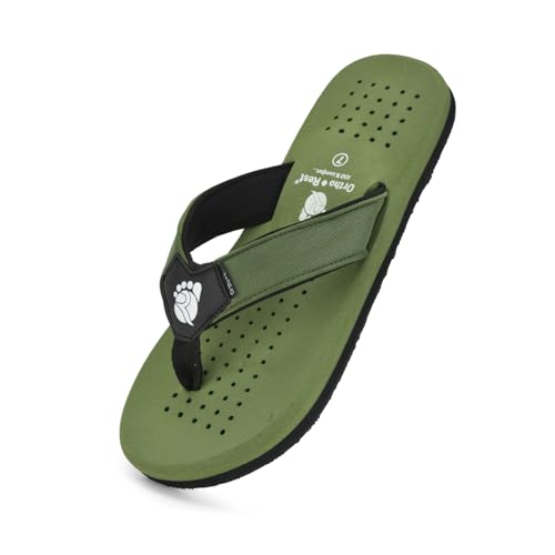 Image of Ortho + Rest Men's Flip Flops, Slippers For Men Daily Use | Soft Cushioned, Anti Skid, Lightweight Casual Chappal, Orthopedic Diabetic Comfortable Footwear, Breathable Cushion Flipflops