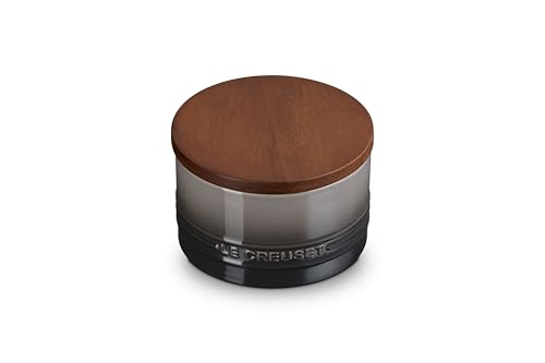 Image of Le Creuset Signature Medium Salt Cellar and Storage Canister with Wood Lid, 16 oz., Oyster