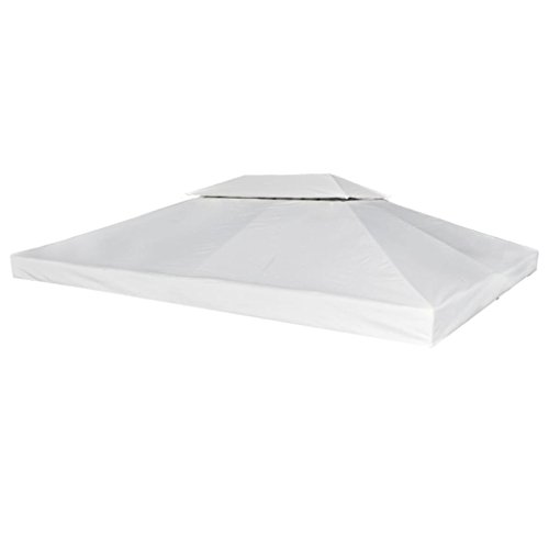 Tidyard Toit de Remplacement pour Pavillon/Auvent 100% Etanche avec Revêtement en PVC Blanc Crème 310 g/m² 3x4m