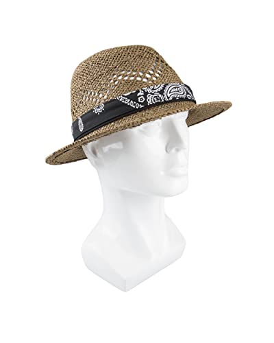 Levi's Men's Classic Fedora Panama Hat Summer Vacation, Brown Packable, Large-X-Large #TOP6