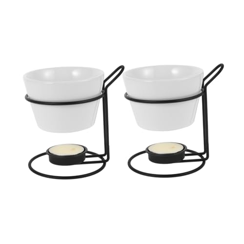 BRIGHTFUFU Quick-heat Ceramic Butter Cheese Warmer Set for Fondue Ice Seafood Easy Maintenance Compact and Portable