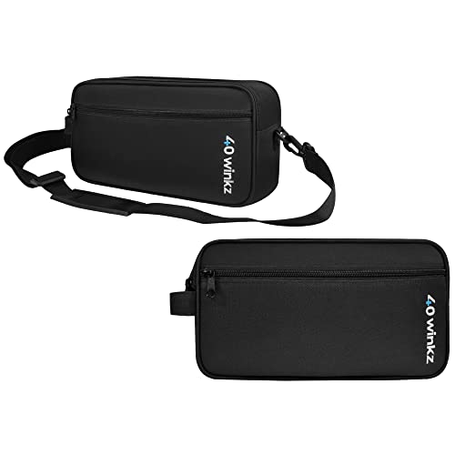 40Winkz CPAP Carrying Case for Travel – Fits ResMed AirMini, Z1, Z2 & Mini Machines, Compact Portable Travel Bag with Shoulder Strap, Luggage Sleeve & Organizer Pockets (Black)