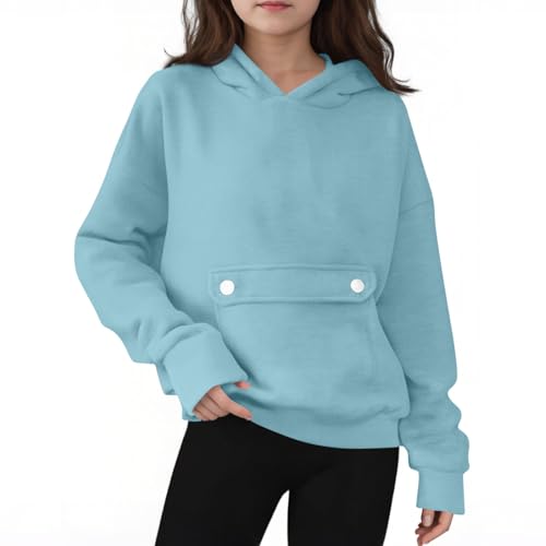 Teen Girls Fashion Hoodies Long Sleeve Oversized Hooded Pullover Sweatshirts Fall Winter Preppy Clothes