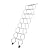 8 Steps Wall-Mounted Attic Ladder, 7.2ft Steel Retractable Loft Pull Down Attic Ladder with Handrails, 440lbs Capacity, Space Saving, Attic Ladder Pull Down System for Attics Garages Roofs, White