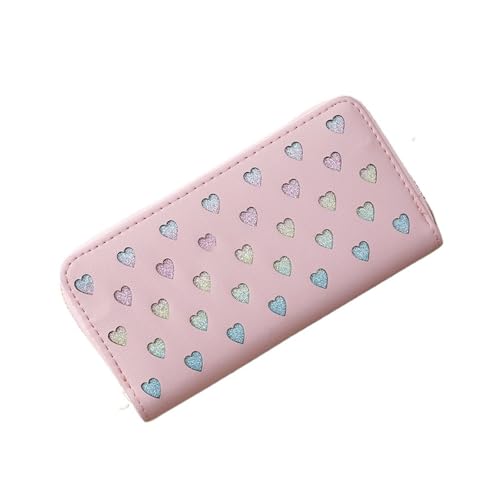 Womens wallet Women's wallet female clutch bag long zipper mobile phone bag hollow heart female(Ricenoodles)