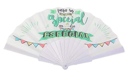 Lote de 30 Abanicos de Tela "Frases" - Detalles Originales Invitados de Bodas, Regalos Comuniones y Recuerdos para Cumpleaños Infantiles