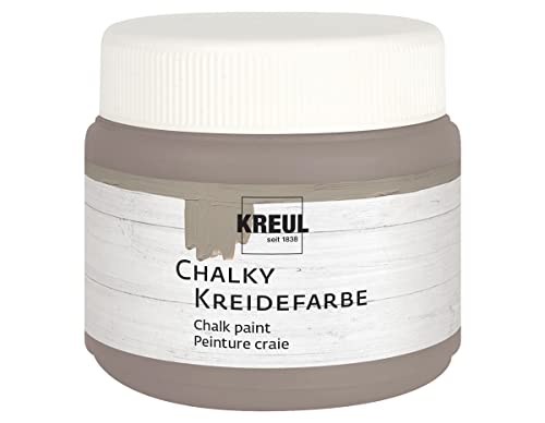 Kreul 75321 - Peinture à la Craie Chalky, Mild Mocca en Pot Plastique de 150 ML, Couleur Douce - Mate, Couvrant comme Une crème, séchage Rapide, pour des Effets à l'aspect usé