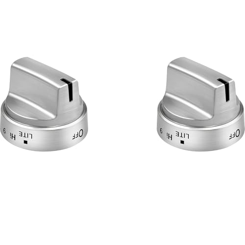 Image of 2PCSStainless Steel Stove Knob WB03X24818 Compatible for GE Stove Knobs Replacements /General Electric Stove Parts