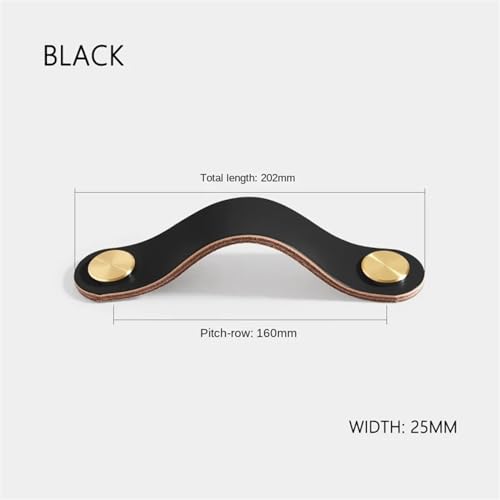 Poignée en cuir multicolore 160mm pour tiroir de cuisine et placard - 3