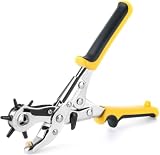 Gunpla Alicate Sacabocados Giratoria para Cuero y Cinturones Agujereador Cinturón de 6 Tamaños 2mm - 4.5 mm Agujero Perforadora Punzón de Agujeros Herramienta Multifuncional para Bolsas Reloj Zapato