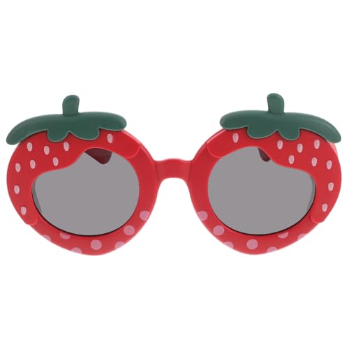 LUOZZY 3pcs Kids Cartoon Strawberry Shape Sunglasses with Silicone Soft Frame for Summer Beach Outdoor Fun Girls2