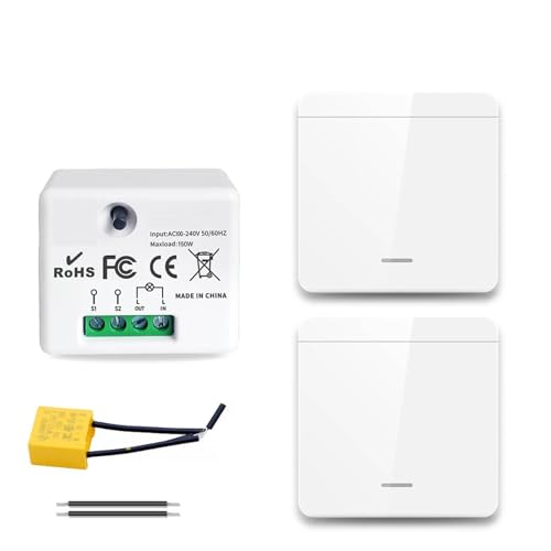 No Neutral Light Switch 2-Way Control Module 1/2/3 Group Remote Control Wall Switch Suitable for 110V 220V LED Controller LED Di