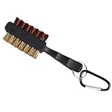 spazzola per mazze da golf, strumento per la pulizia delle scanalature a doppio lato, accessori da golf, spazzole per la pulizia, in metallo, nylon, portatile, resistente, per ferri, palline, scarpe,