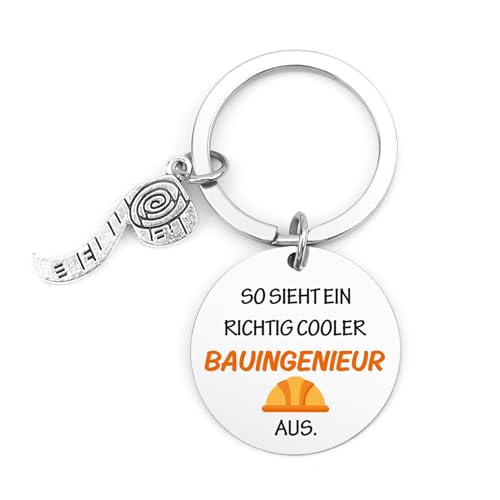 LmashRbaiw Bauingenieur Geschenk,Schlüsselanhänger Bauingenieur,Geschenk Bauleiter Hausbau Bauarbeiter Eigenheim Richtfest Bauherr Grundsteinlegung Baubeginn Baustelle Geschenkidee Bauleiter