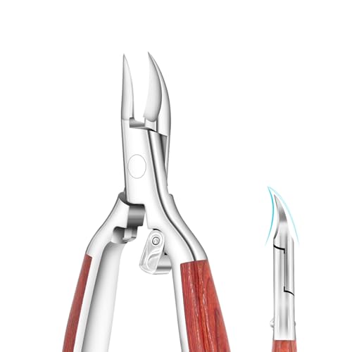 Alicates Cortaúñas de Para Uñas Gruesas o Incrustadas,Cortaúñas de Dedos de los Pies de Acero Inoxidable,Alicates Uñas Pies con Agarre Suave,Pedicura y Manicura Herramienta Red