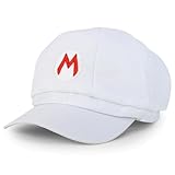 Armycrew Toddler Size Mario Luigi Waluigi Fire Mario Cosplay Newsboy Hat - Fire Mario - White