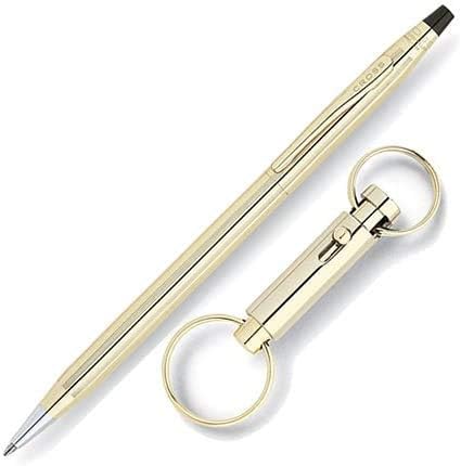 Miniatura 2 de Cross Classic Century, 10 quilates de oro llenooro enrollado, bolígrafo y llavero a juego juego (4572)