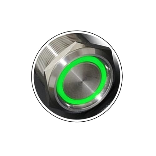 Interrupteur bouton-poussoir 22mm LED verte 110V 220V à réinitialisation automatique 2NO