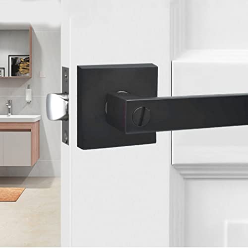 Household Door Lock, Matte Black Smooth Rotating Stable Rust Resistant Universal Lever Lock for Bathroom Privacy Door - Image 3