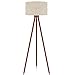 LEPOWER Tripod Floor Lamp, Mid Century Modern Standing Light, E26 Lamp Base, Flaxen Lamp Shade, Wood Floor Reading Lamp for Living Room, Bedroom, Study Room and Office
