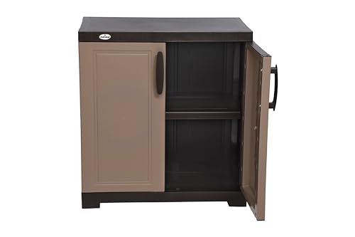 Image of Prima Viva-1 Plastic Storage Cabinet (Small H 2 Ft x W 2 Ft x D 1.6 Ft) | 2 Compartments Multipurpose Organizer for Home & Office | Strong, Stylish & Spacious Cupboard for Clothes & Essentials