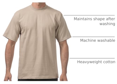 Image of Pro Club Men's 3-Pack Heavyweight Cotton Short Sleeve Crew Neck T-Shirt