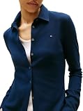 Tommy Hilfiger Damska koszulka polo L/S, Niebieski (Dark Night Navy), M