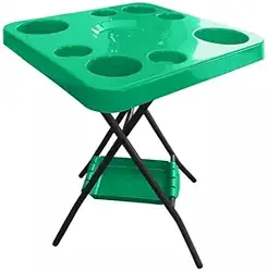 Mesa Mesinha Petisqueira Dobrável Portátil Bandeja Churrasco Praia Bar Bares Piscina Área de Lazer (verde)