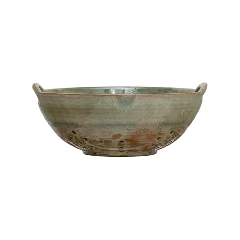 Creative Co-Op Stoneware Berry Bowl with Handles Cover