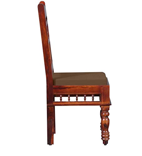 Image of Jangid Handicraft Solid Sheesham Wood Dining Table 2 Seater | Wooden Two Seater Dinning Table with 2 Chairs for Home | Chairs with Cushion | Dining Room Sets for Restaurants | Rosewood, Brown Finish