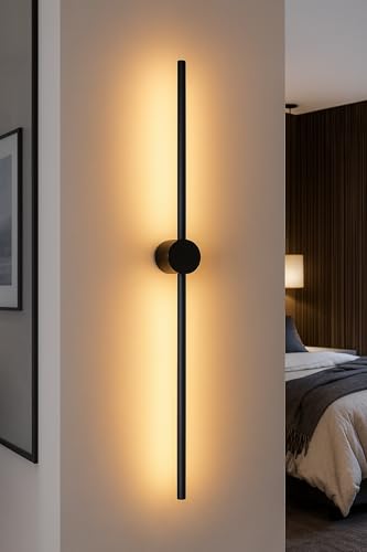 Image of HDC Modern Linear LED Wall Light 600mm for Bedroom & Living Room | Wall Mounted Long Strip Acrylic Wall Lamp | Decorative Warm White LED Wall Sconce for Hall, Aisle & Staircase