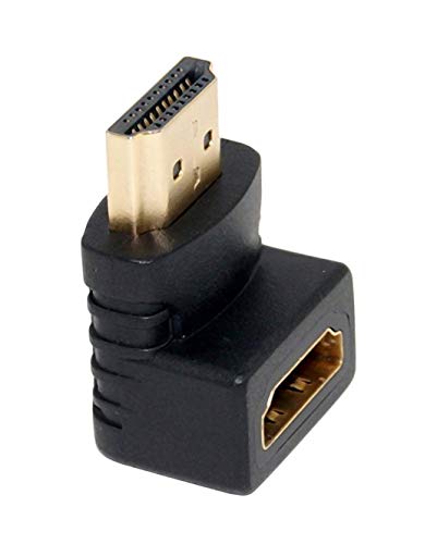 JGD PRODUCTS Gold Plated HDMI Male to Female Converter Connector Adapter 90 Degree L Shape for HDTV, Plasma TV, LED, LCD Etc – Black