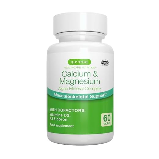 Complejo de Calcio y Magnesio, con Boro, Vitamina D3 y K2, Complejo Mineral 2:1, Refuerzo Óseo, 60 Comprimidos Veganos, de Igennus