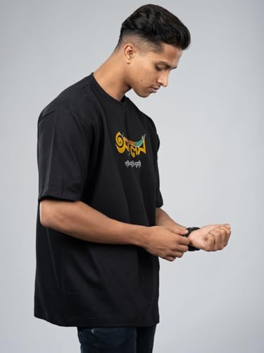 Image of Men's Pure Cotton Casual T-Shirt - Alas - Khai Dai Ghumai Bengali Quote Tee | Unisex Fit (Regular & Oversized) | 180 /220 GSM | Half Sleeve, Round Neck | S-5XL | White, Black