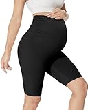 QGGQDD Maternity Biker Shorts Over Belly High Waisted for Pregnancy Yoga Workouts(Black,Large)