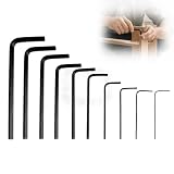 10 Stück Sechskantschlüssel Set, 0,7 mm - 6 mm Schwarz Schraubenschlüssel