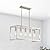 Lanhall 5-Light Pendant Lights for Kitchen Island Modern Dining Room Chandelier Linear Rectangular Kitchen Light Fixtures Hanging Lights for Dining Room Adjustable Height E26 Base Brushed Nickel
