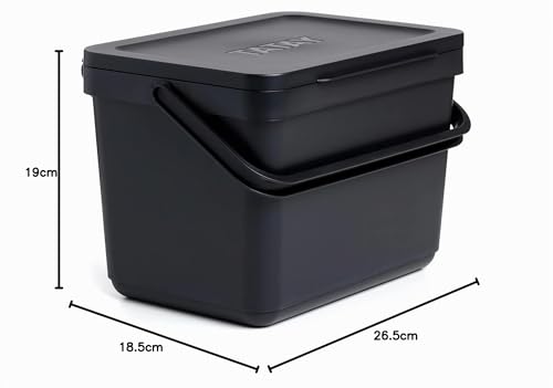 Miniatura 4 de Tatay Cubo Organico Smart 6l Cubo De Basura Cocina Sin Soporte Diseño Compacto Y Funcional Materiales 100 Reciclados 26,5x20,5x18,5 Cm, Color Negro